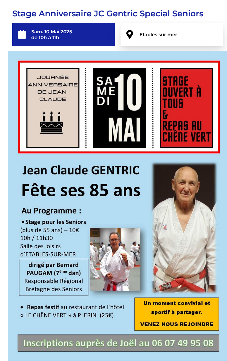 Stage anniversaire jc gentric special seniors
